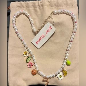 Betsy Johnson, Faux Stone Brunch Charm Bib Necklace.
